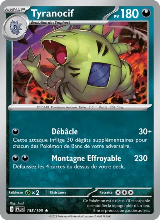 Carte Pokémon Tyranocif 135/193 Rare Évolutions à Paldea