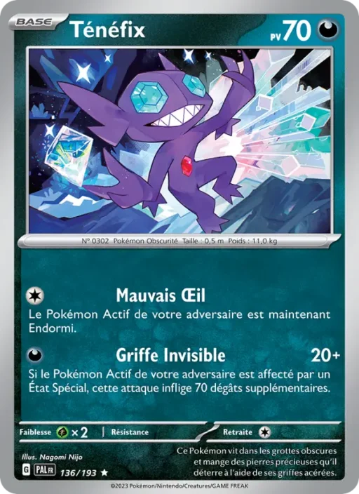 Carte Pokémon Ténéfix 136/193 Rare Évolutions à Paldea