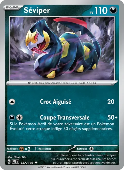Carte Pokémon Séviper 137/193 Peu Commune Évolutions à Paldea