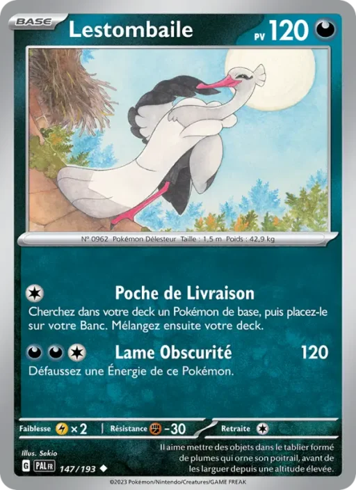 Carte Pokémon Lestombaile 147/193 Peu Commune Évolutions à Paldea