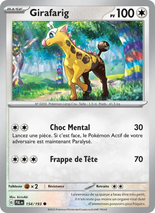 Carte Pokémon Girafarig 154/193 Commune Évolutions à Paldea