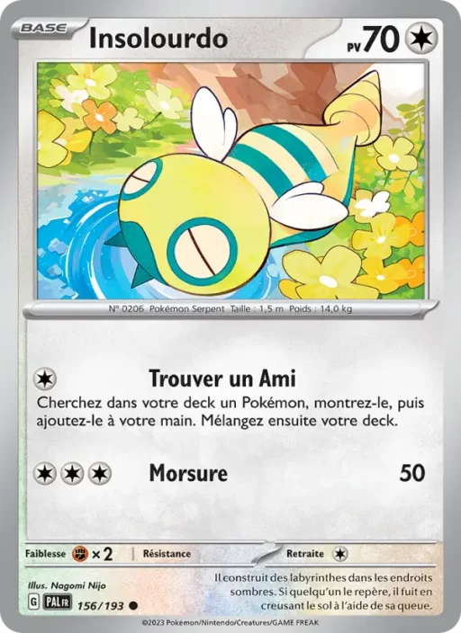 Carte Pokémon Insolourdo 156/193 Commune Évolutions à Paldea