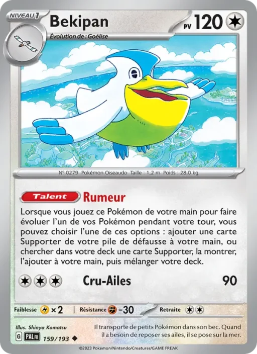 Carte Pokémon Bekipan 159/193 Peu Commune Évolutions à Paldea