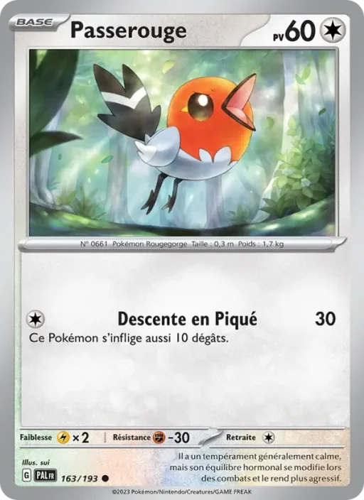 Carte Pokémon Passerouge 163/193 Commune Évolutions à Paldea