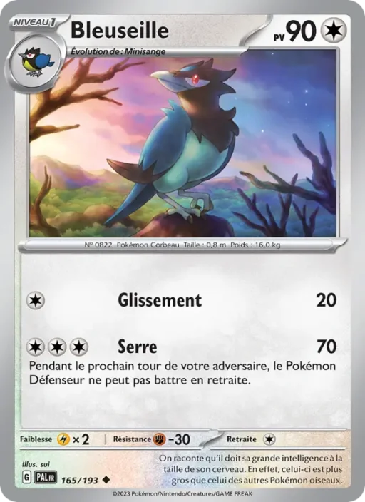 Carte Pokémon Bleuseille 165/193 Peu Commune Évolutions à Paldea
