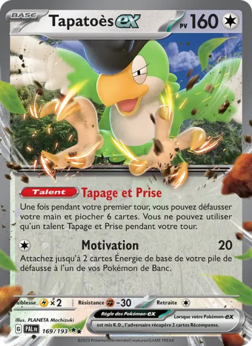 Carte Pokémon Tapatoès-ex 169/193 Double rare Évolutions à Paldea
