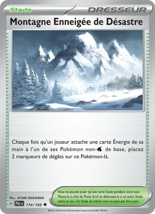 Carte Pokémon Montagne Enneigée de Désastre 174/193 Peu Commune Évolutions à Paldea