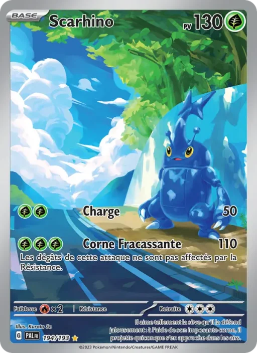 Carte Pokémon Scarhino 194/193 Illustration rare Évolutions à Paldea