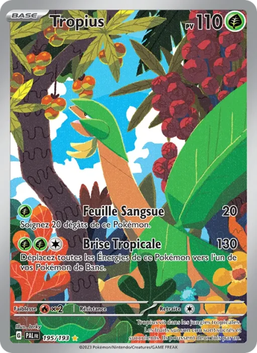 Carte Pokémon Tropius 195/193 Illustration rare Évolutions à Paldea