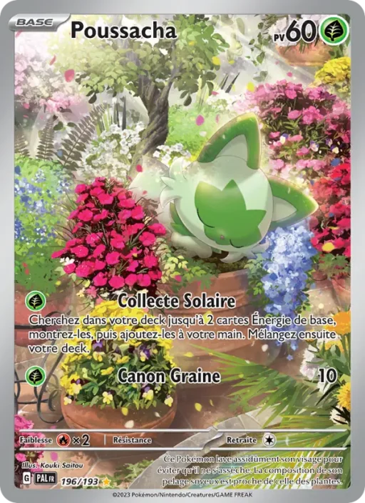 Carte Pokémon Poussacha 196/193 Illustration rare Évolutions à Paldea