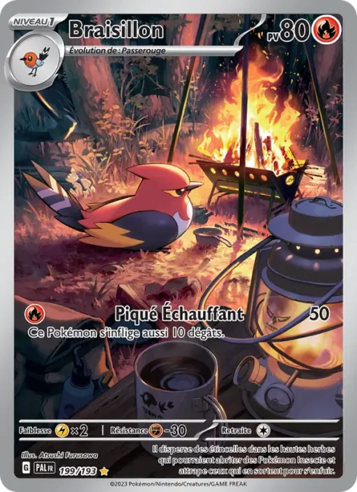 Carte Pokémon Braisillon 199/193 Illustration rare Évolutions à Paldea