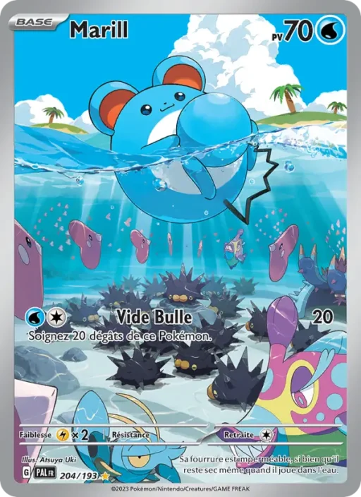 Carte Pokémon Marill 204/193 Illustration rare Évolutions à Paldea