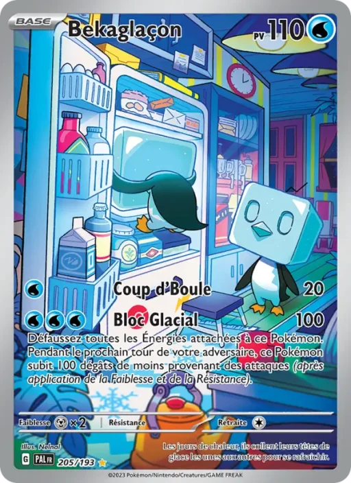 Carte Pokémon Bekaglaçon 205/193 Illustration rare Évolutions à Paldea