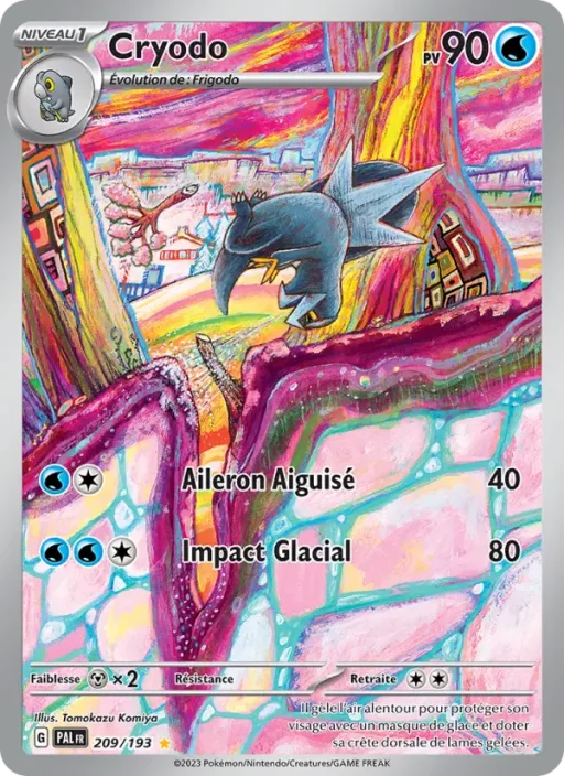 Carte Pokémon Cryodo 209/193 Illustration rare Évolutions à Paldea