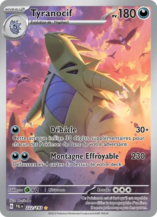 Carte Pokémon Tyranocif 222/193 Illustration rare Évolutions à Paldea