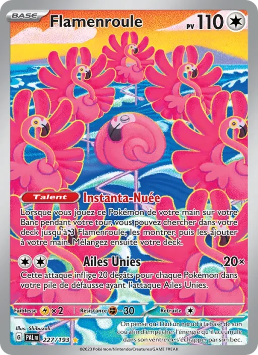 Carte Pokémon Flamenroule 227/193 Illustration rare Évolutions à Paldea