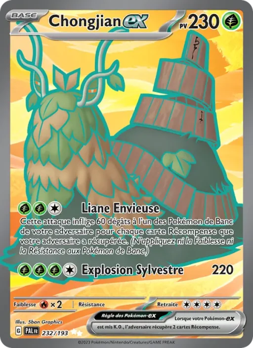 Carte Pokémon Chongjian-ex 232/193 Ultra Rare Évolutions à Paldea