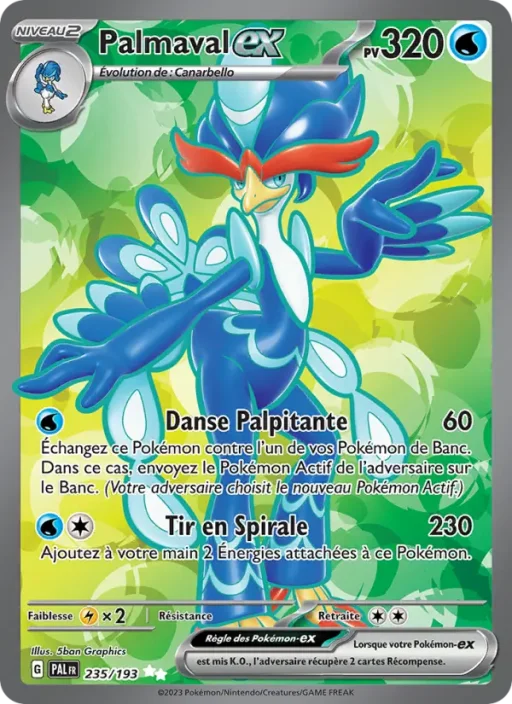 Carte Pokémon Palmaval-ex 235/193 Ultra Rare Évolutions à Paldea