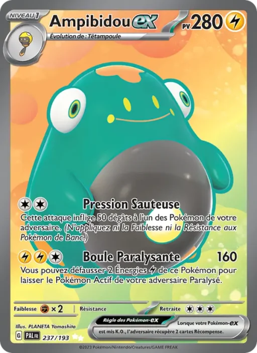 Carte Pokémon Ampibidou-ex 237/193 Ultra Rare Évolutions à Paldea