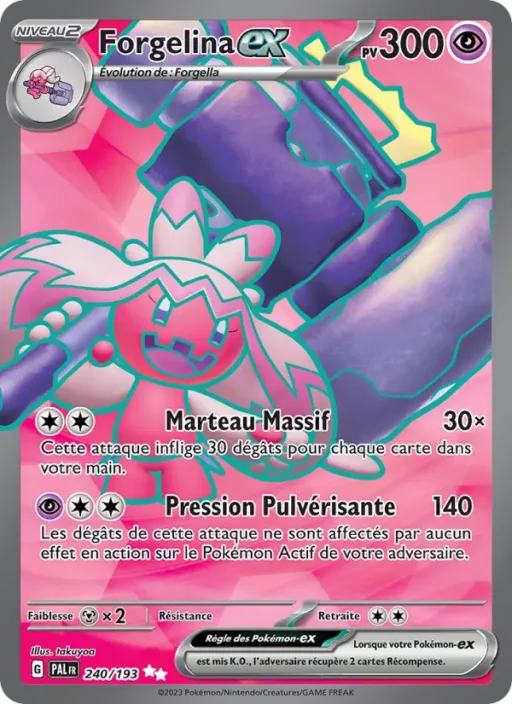 Carte Pokémon Forgelina-ex 240/193 Ultra Rare Évolutions à Paldea