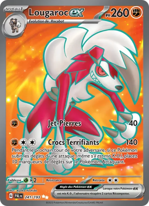 Carte Pokémon Lougaroc-ex 241/193 Ultra Rare Évolutions à Paldea