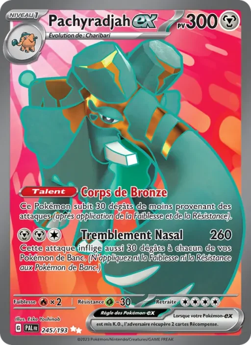 Carte Pokémon Pachyradjah-ex 245/193 Ultra Rare Évolutions à Paldea
