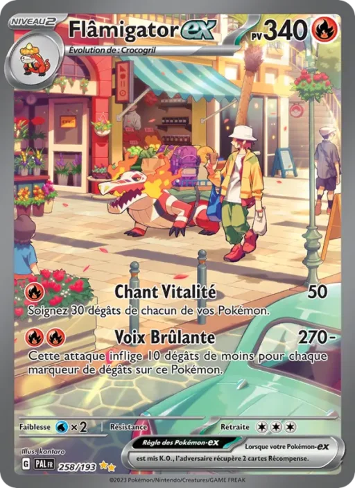 Carte Pokémon Flâmigator-ex 258/193 Illustration spéciale rare Évolutions à Paldea