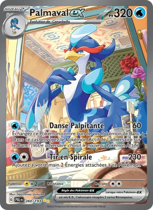 Carte Pokémon Palmaval-ex 260/193 Illustration spéciale rare Évolutions à Paldea