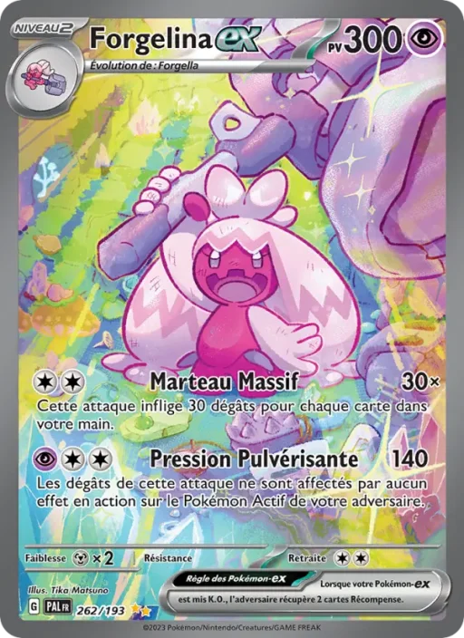 Carte Pokémon Forgelina-ex 262/193 Illustration spéciale rare Évolutions à Paldea