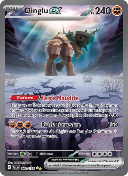 Carte Pokémon Dinglu-ex 263/193 Illustration spéciale rare Évolutions à Paldea