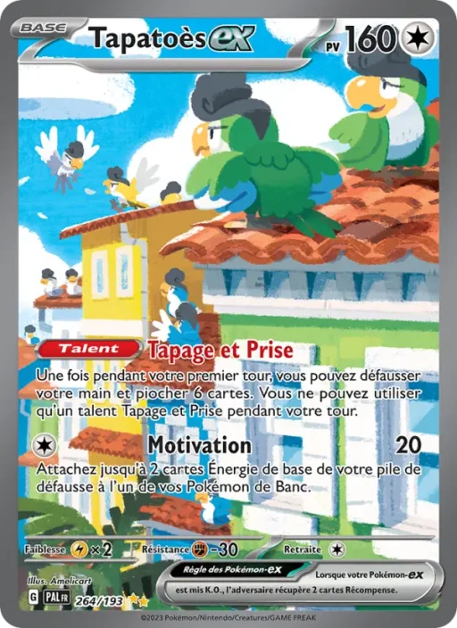 Carte Pokémon Tapatoès-ex 264/193 Illustration spéciale rare Évolutions à Paldea