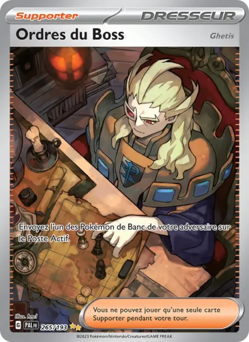 Carte Pokémon Ordres du Boss 265/193 Illustration spéciale rare Évolutions à Paldea