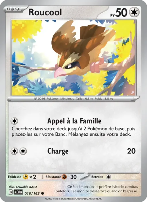 Carte Pokémon Roucool 016/165 Commune 151