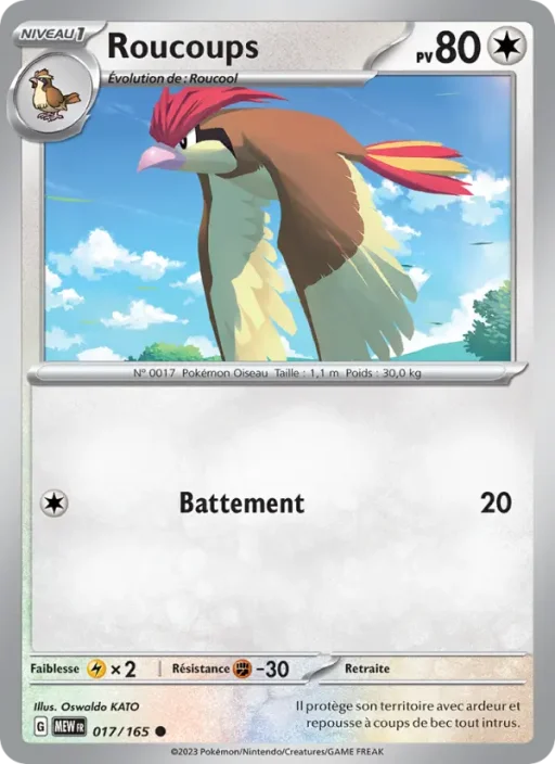Carte Pokémon Roucoups 017/165 Commune 151