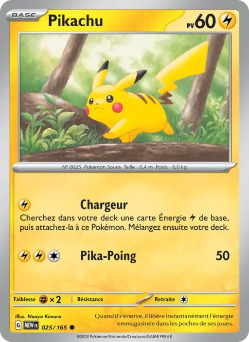Carte Pokémon Pikachu 025/165 Commune 151