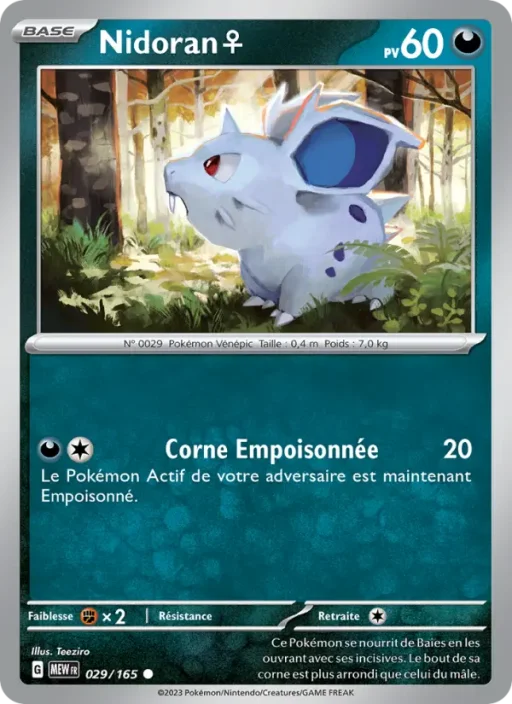 Carte Pokémon Nidoran♀ 029/165 Commune 151