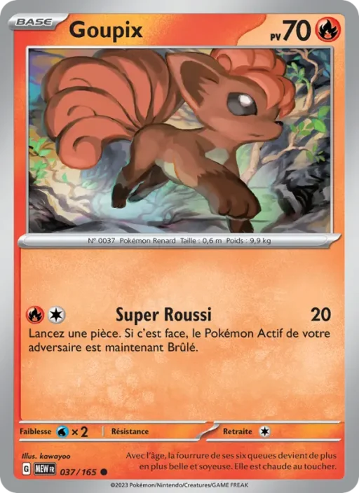 Carte Pokémon Goupix 037/165 Commune 151