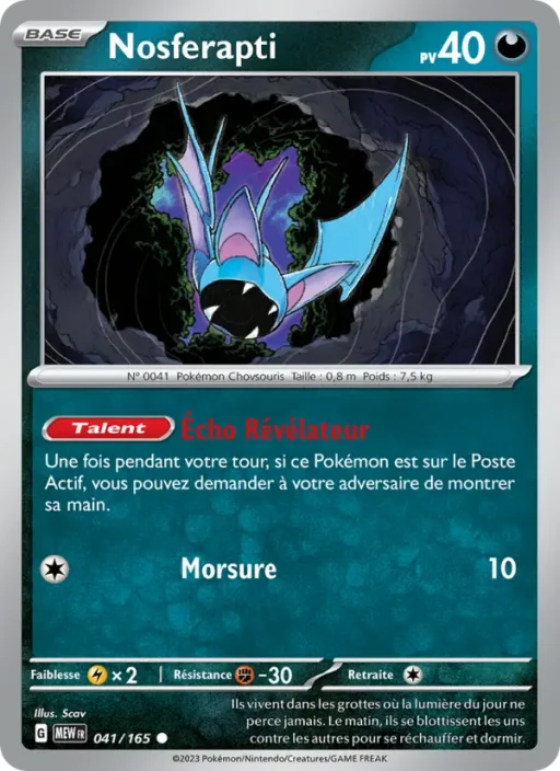 Carte Pokémon Nosferapti 041/165 Commune 151