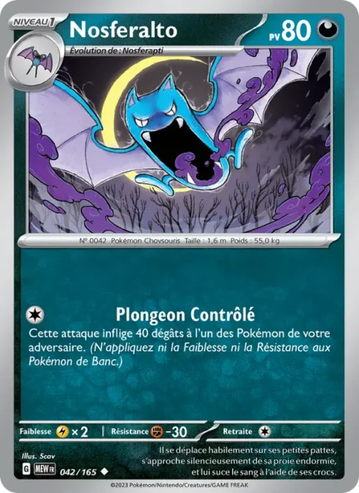 Carte Pokémon Nosferalto 042/165 Peu Commune 151