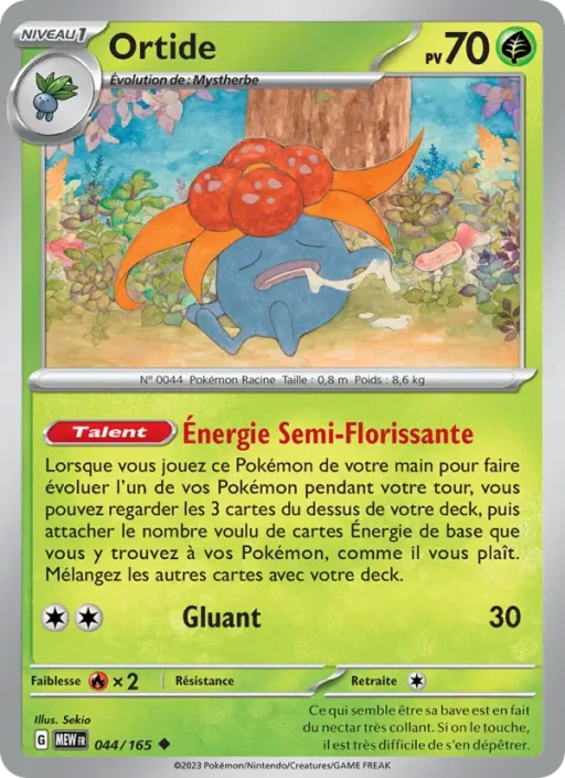 Carte Pokémon Ortide 044/165 Peu Commune 151