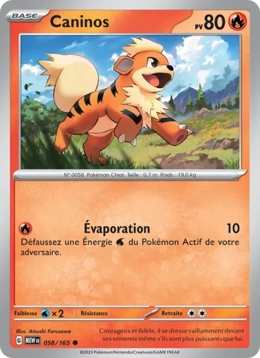 Carte Pokémon Caninos 058/165 Commune 151