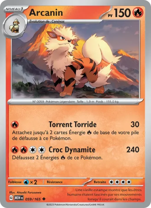 Carte Pokémon Arcanin 059/165 Peu Commune 151