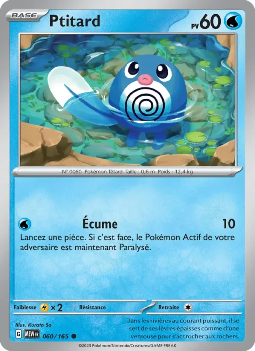 Carte Pokémon Ptitard 060/165 Commune 151