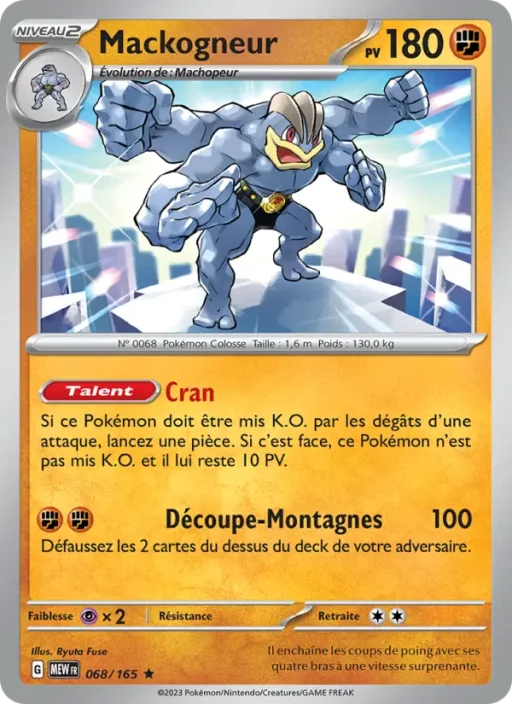 Carte Pokémon Mackogneur 068/165 Rare 151