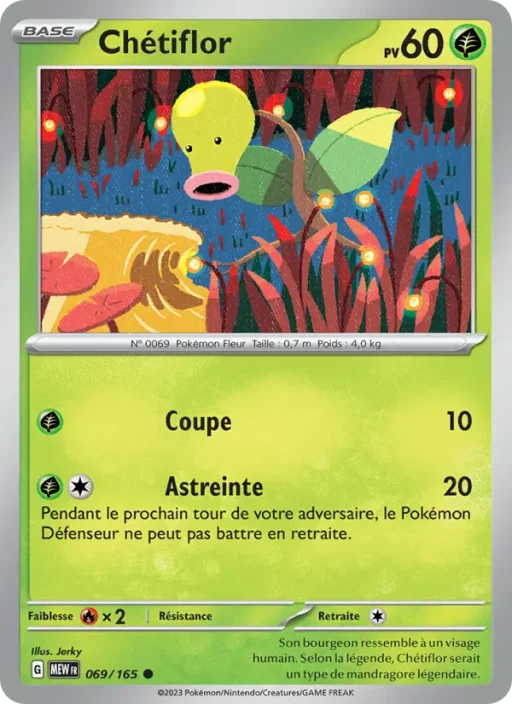 Carte Pokémon Chétiflor 069/165 Commune 151