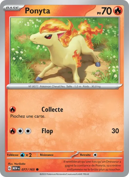 Carte Pokémon Ponyta 077/165 Commune 151