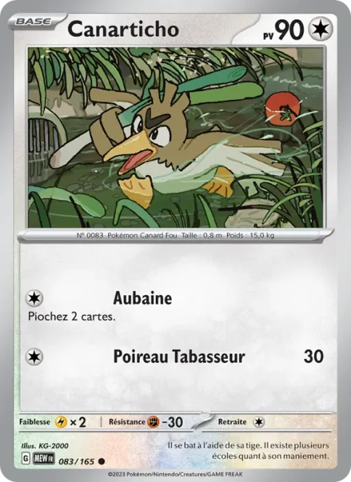 Carte Pokémon Canarticho 083/165 Commune 151