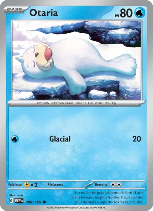 Carte Pokémon Otaria 086/165 Commune 151