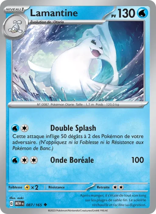 Carte Pokémon Lamantine 087/165 Peu Commune 151