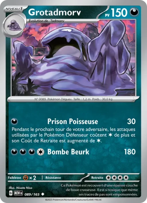 Carte Pokémon Grotadmorv 089/165 Peu Commune 151